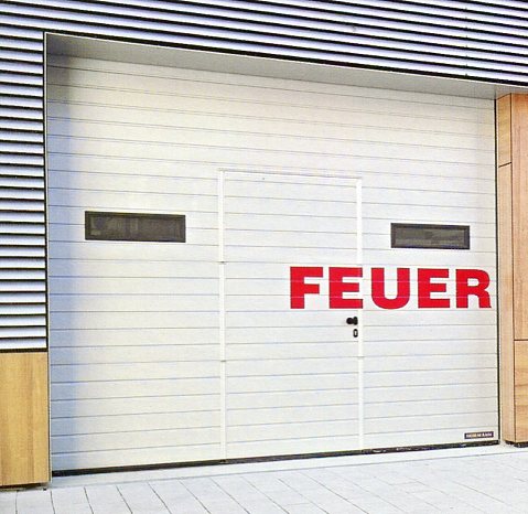 Picture of Hormann industrial sectional door with inbuilt wicket door